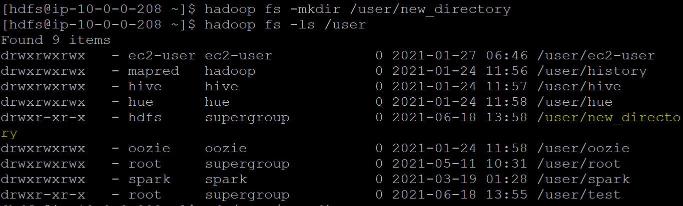create-a-directory-and-list-the-contents-of-a-directory-in-hdfs