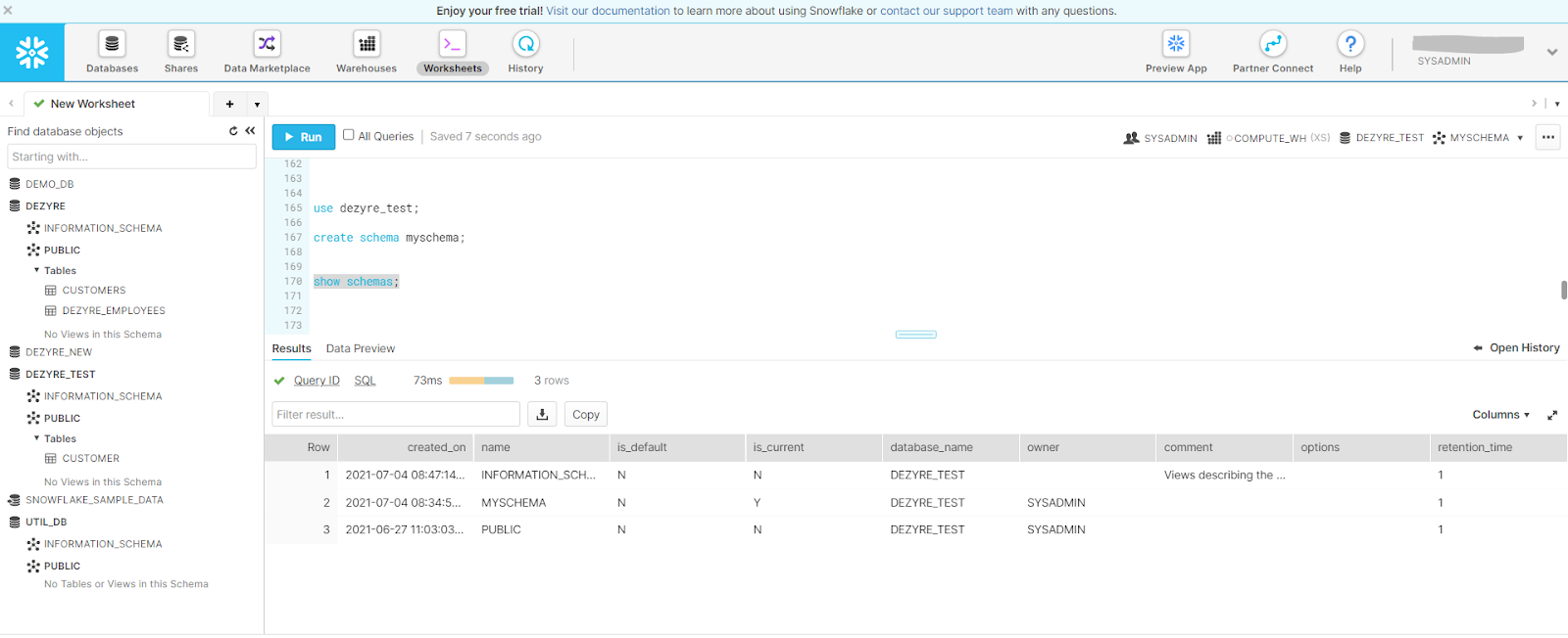 How to restore the dropped schema in Snowflake