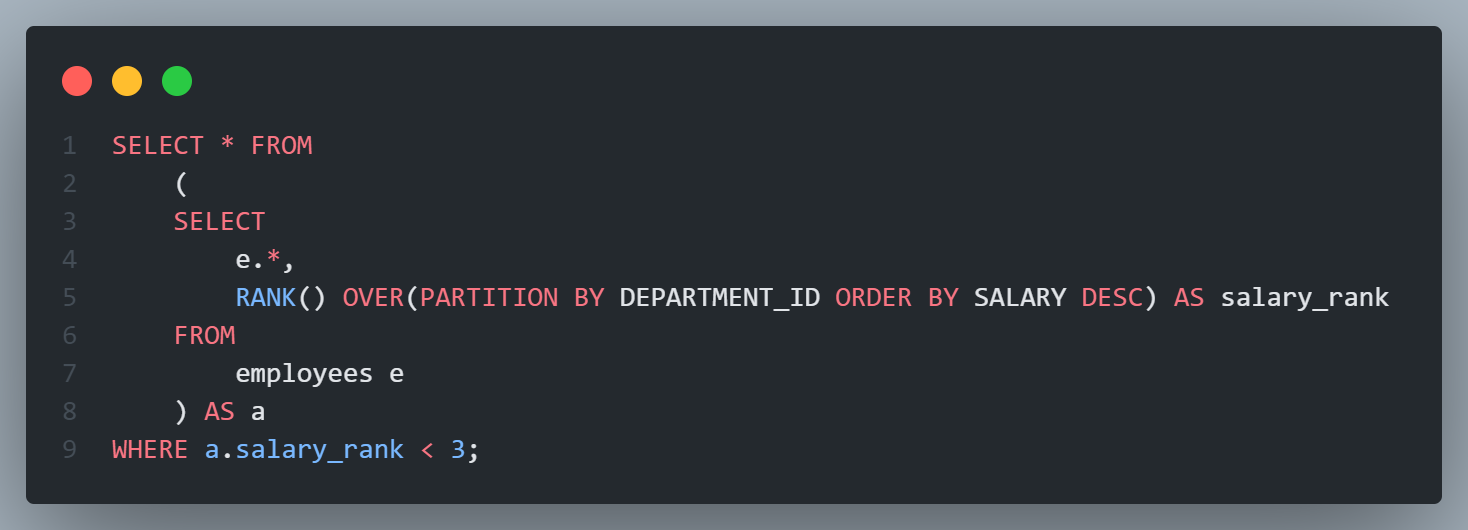 Window functions in SQL